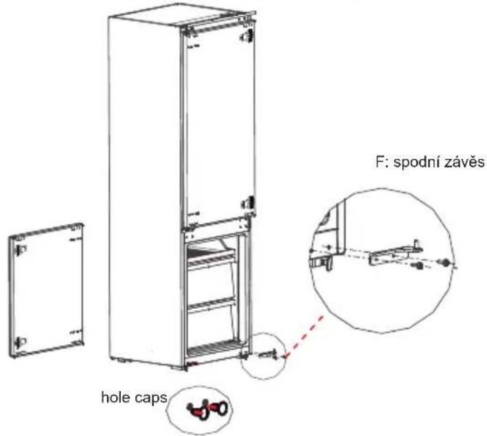 F: spodní závěs hole caps