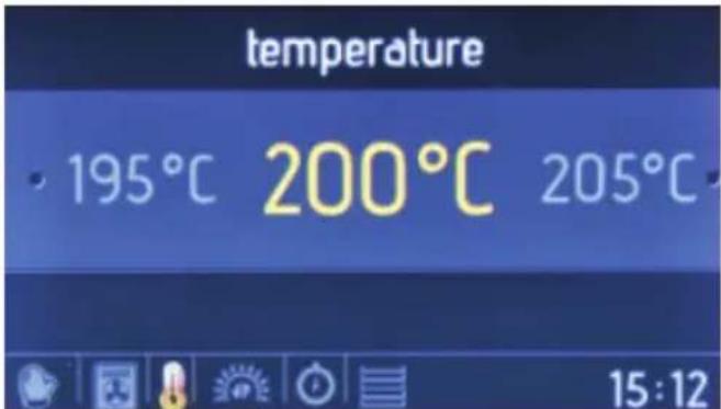 temperature • 195°C 200°C 205°C 15:12