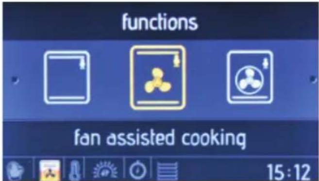 functions fan assisted cooking 15:12