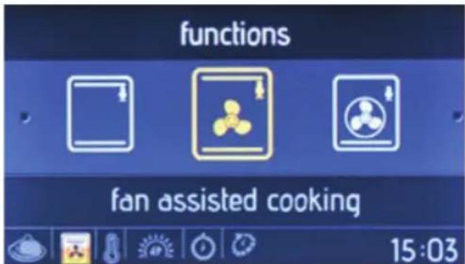 functions fan assisted cooking 15:03