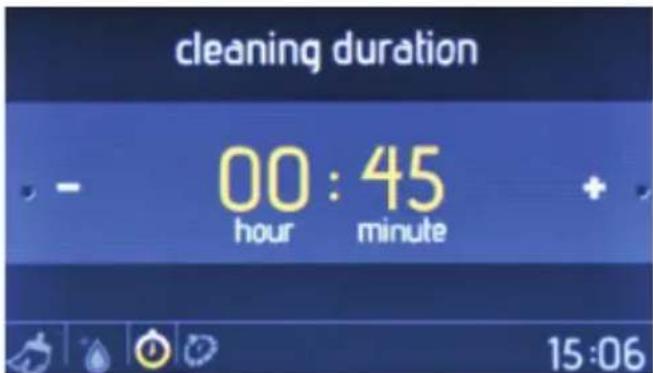 cleaning duration 00:45 hour minute 15:06