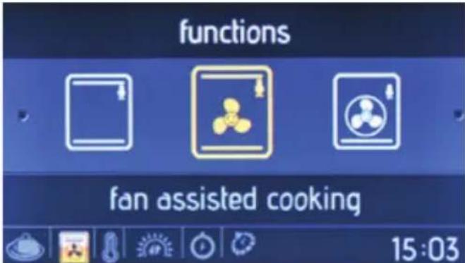 functions fan assisted cooking 15:03