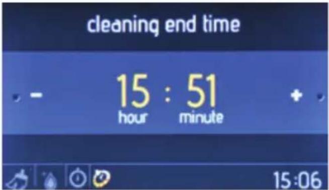 cleaning end time 15 : 51 hour minute + 15:06