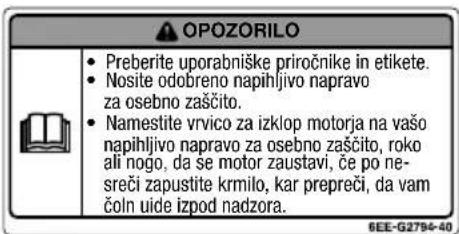YAMAHA XTO (2019) - Opozorilne etikete - 2