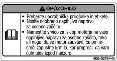 YAMAHA XTO (2018) - Opozorilne etikete - 2