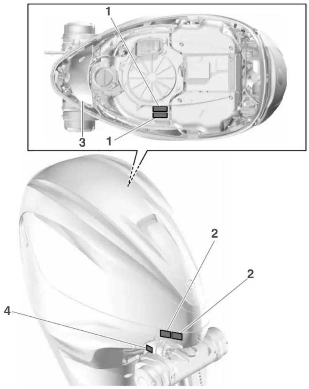 YAMAHA XTO (2018) - Opozorilne etikete - 1