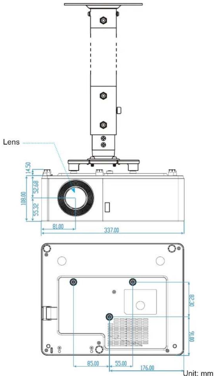 Lens 14.50 52.68 108.00 55.32 81.00 337.00 82.30 91.00 85.00 55.00 176.00 Unit: mm