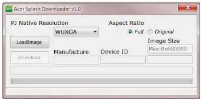 Acer Splash Downloader v1.0 PJ Native Resolution WUXGA Aspect Ratio Full Original LoadImage Image Size Max:0x600000 Download Manufacture Device ID