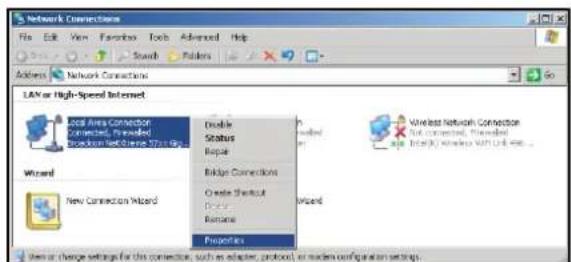 Network Connections File Edit View Favorites Tools Advanced Help Address Network Connections LAM or High-Speed Internet EcoAria Connection Connected, Prepaid Connection Network 37.01.06 Wizard New Connection Wizard Enable Status Repair Bridge Connections Create Shortcut Remove Properties Wireless Network Connection Not connected, Prepaid e.g. EcoAria Wireless With User Web... Wizard See or change settings for this connection, such as adapter, protocols, or modern configuration settings.