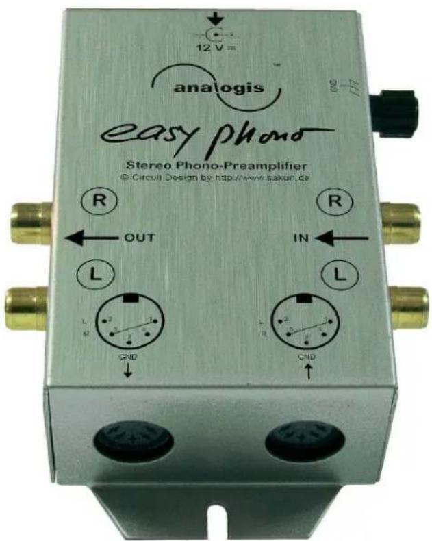 12 V = analogis easy phono Stereo Phono-Preamplifier © Circuit Design by http://www.sakun.de R OUT L IN L GND GND
