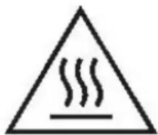 Warning symbol with steam inside a triangle, indicating heat or smoke hazard