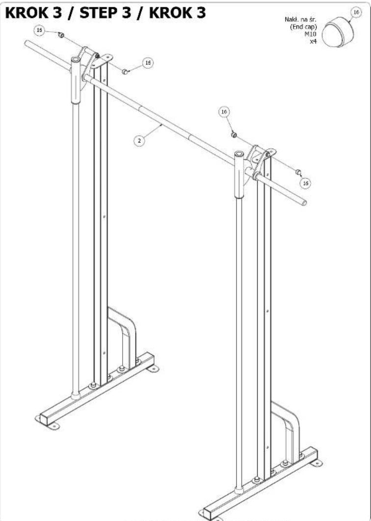KROK 3 / STEP 3 / KROK 3 Nakl. na šr. (End cap) M10 x4