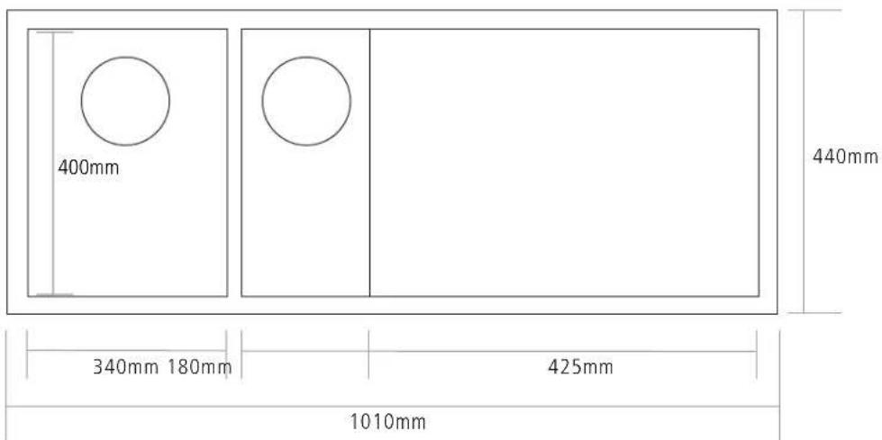 400mm 340mm 180mm 1010mm 425mm 440mm