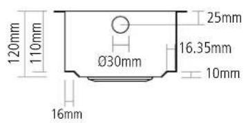 120mm 110mm Ø30mm 25mm 16.35mm 10mm 16mm