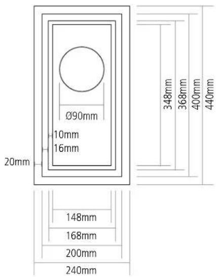 Ø90mm 10mm 16mm 20mm 348mm 368mm 400mm 440mm 148mm 168mm 200mm 240mm