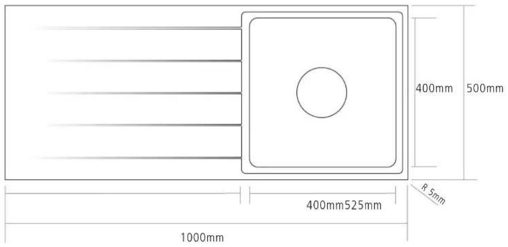 400mm 500mm 400mm525mm 1000mm R 5mm