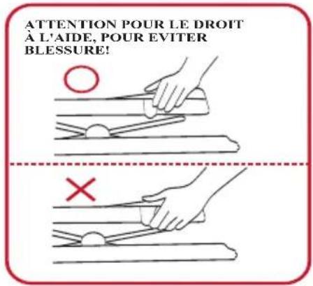 ATTENTION POUR LE DROIT À L'AIDE, POUR EVITER BLESSURE!