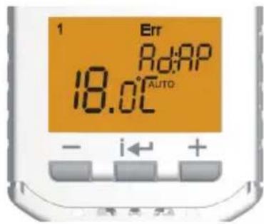 1 Err Rd:AP 18.0°C AUTO - i ← + +