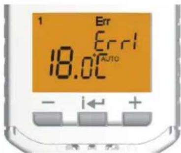 1 Err Errl 18.0°C AUTO - i ← + +