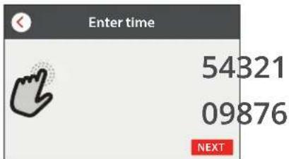 Enter time 54321 09876 NEXT