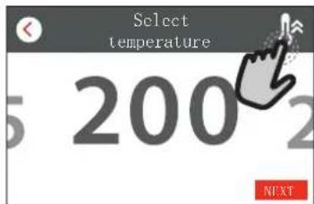 Select temperature 5 200 2 NEXT
