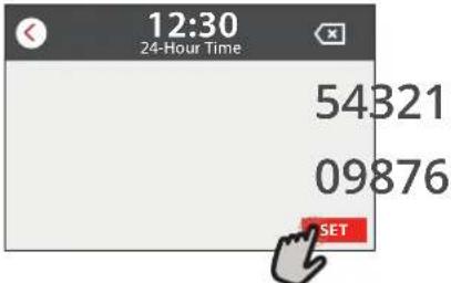 12:30 24-Hour Time 54321 09876 SET