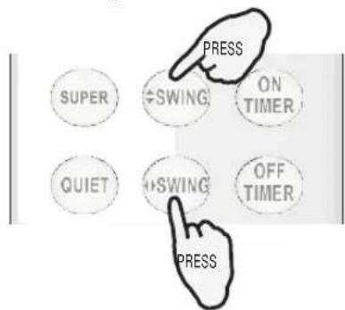 PRESS SUPER +SWING ON TIMER QUIET +SWING OFF TIMER PRESS