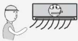 Illustration of a person reacting to a sad face on a screen with rays (no text or symbols)