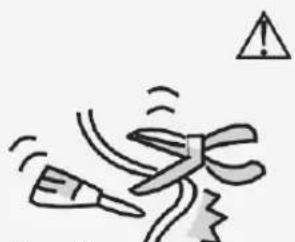 Simple line drawing of a warning with a triangular warning symbol (no text or labels)