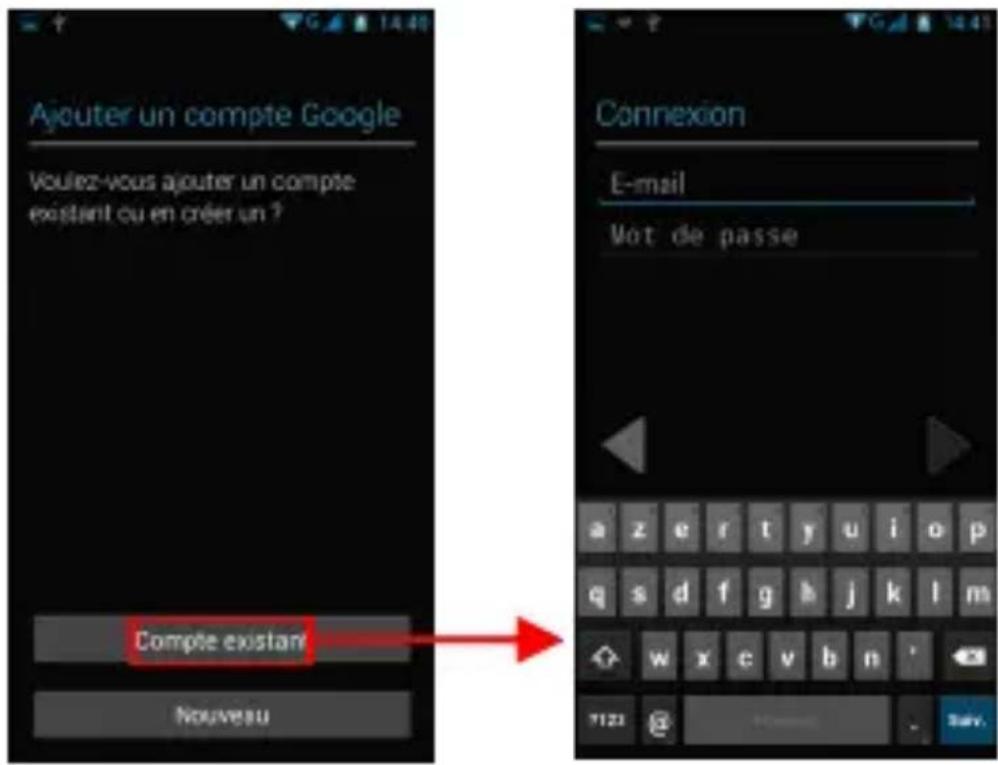 Ajouter un compte Google Voulez-vous ajouter un compte existant ou en créer un ? Compte existant Nouveau Connexion E-mail Vot de passe a z e r t y u i o p q s d f g h j k l m w x c v b n 1123 Surv.