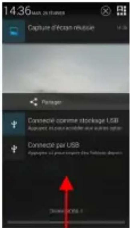14:36 MAX. DE VITRES Capture d'écran réusque Passage Connecté comme stockage USB Appurés en plus accélides aux autres options Connecté par USB Appurés ou plus compensir des fruits déposés Change from 1