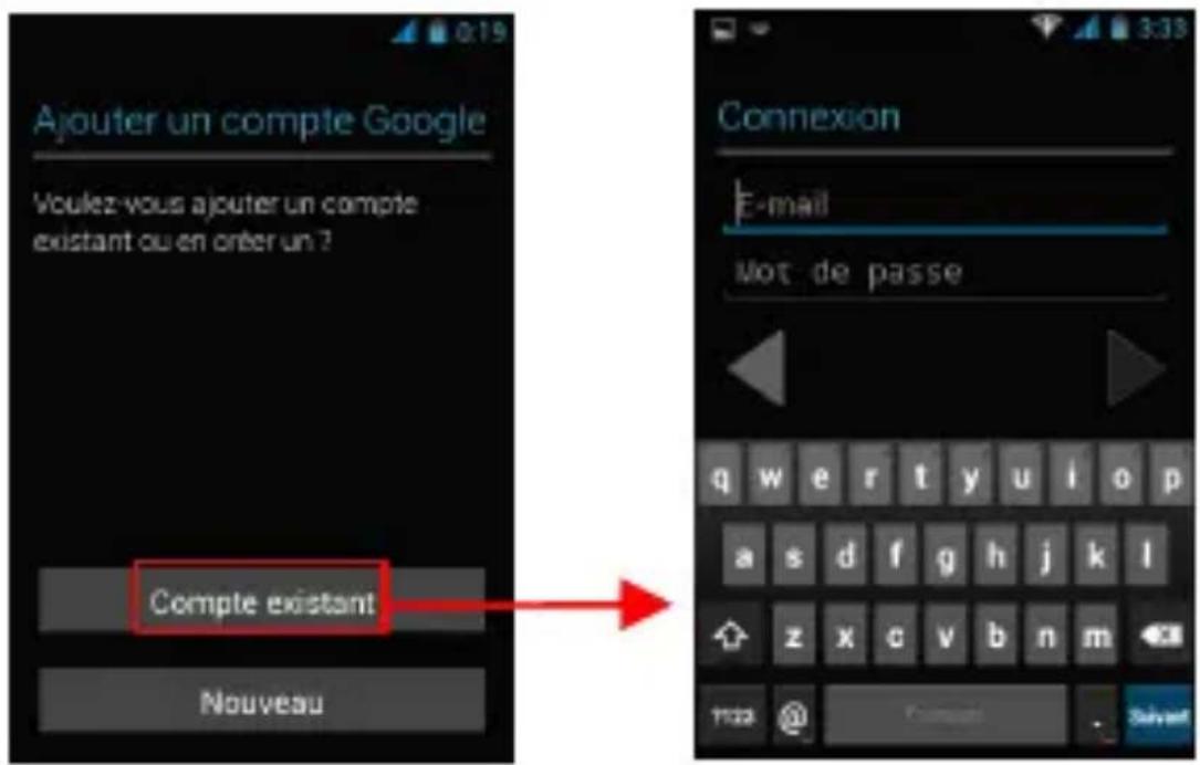 Ajouter un compte Google Voulez-vous ajouter un compte existant ou en order un ? Compte existant Nouveau Connexion E-mail Mot de passe q w e r t y u i o p a s d f g h j k l z x c v b n m T122 @ → Sulvent