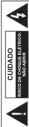 CUIDADO RISCO DE CHOQUE ELÉTRICO: NÃO ABRIR