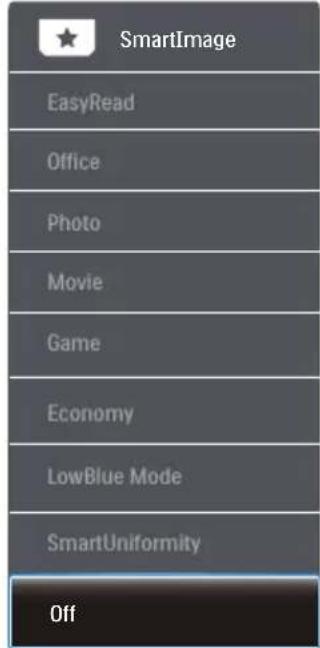 SmartImage EasyRead Office Photo Movie Game Economy LowBlue Mode SmartUniformity Off