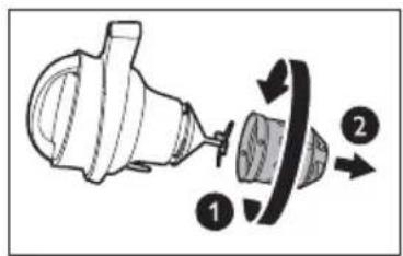Diagram illustrating a mechanical or optical setup with labeled components and directional arrows indicating motion or flow.