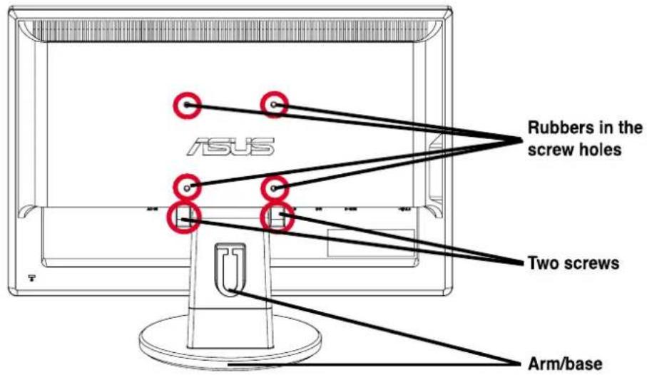 ASUS VW223T - Detaching the arm/base (for VESA wall mount) - 1