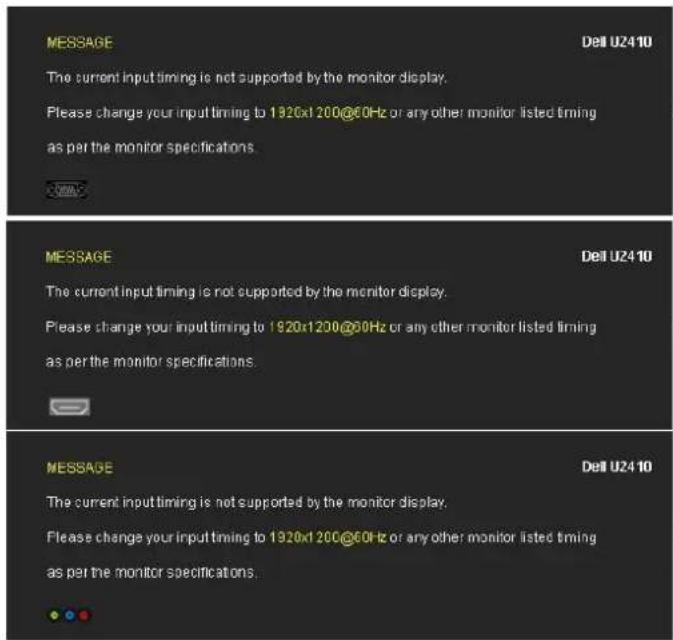 DELL U2410 - OSD Warning Messages - 1