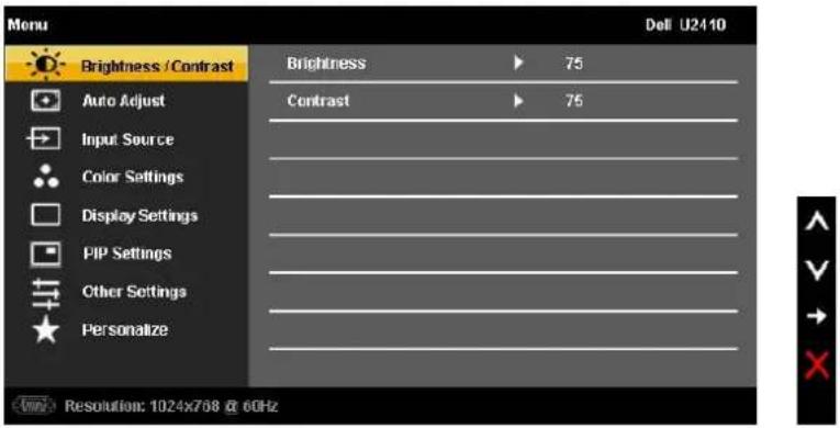 DELL U2410 - Using the OSD Menu - 2