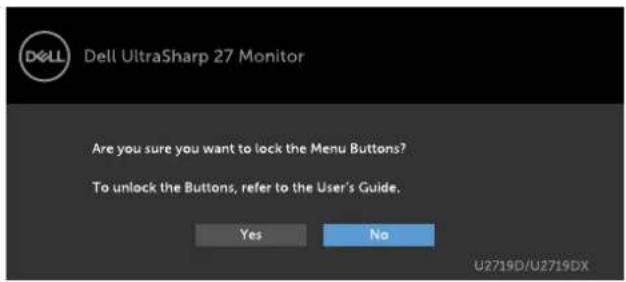 DELL U2419H - Using the OSD Lock function - 3