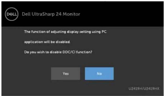 DELL U2419H - OSD Warning Messages - 3