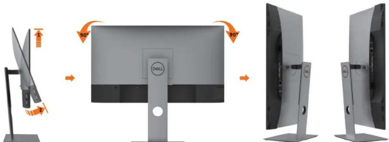 DELL U2419H - Rotating the Monitor - 1