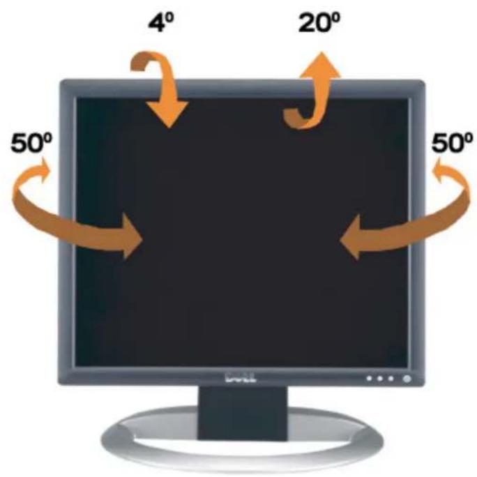 DELL 1907FPV - Using the Tilt, Swivel, and Vertical Extension - 1
