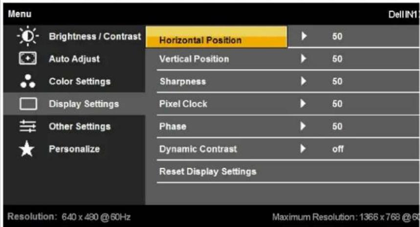 DELL IN1920 - DISPLAY SETTINGS - 1