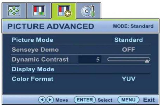 BENQ V2320 - Picture Advanced menu - 1