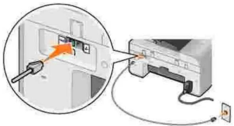 DELL 946 - Setting Up the Printer With Equipment Connecting directly to a telephone wall jack - 1