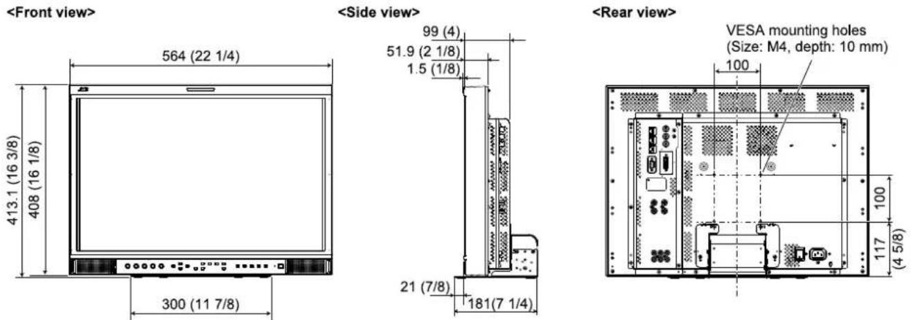 JVC DT-R24L41D - ■ Dimensions Unit: mm (inch) - 1