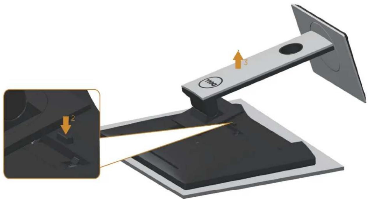 DELL P2217Wh - Disconnecting the monitor stand - 3