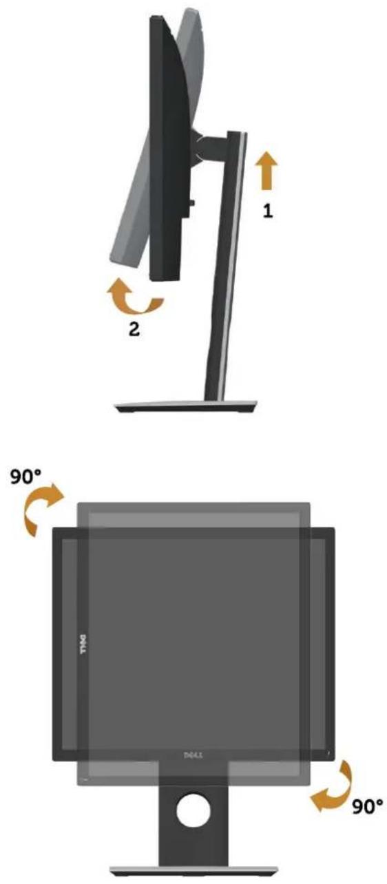 DELL P2217Wh - Rotating the Monitor - 1