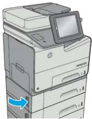HP Pagewide Enterprise Color MFP 586f - Clear jams in the 3 x 500-sheet feeder - 4