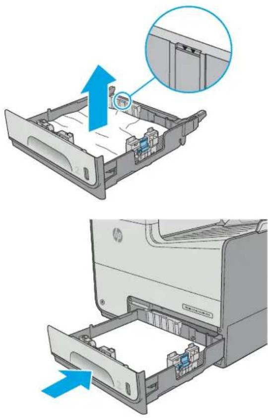 HP Pagewide Enterprise Color MFP 586f - Clear jams in Tray 2 - 3